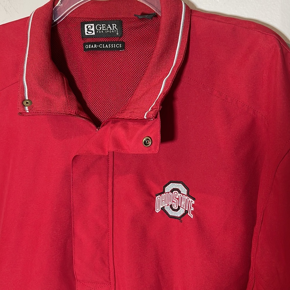 Ohio State Half Zip Short Sleeve Windbreaker Jacket Mens Medium - Picture 2 of 10